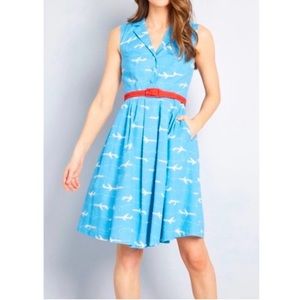 ModCloth “It's an Inspired Taste” Airplane Print Dress - Size 10